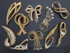 ゴールドブローチおまとめ10点セット