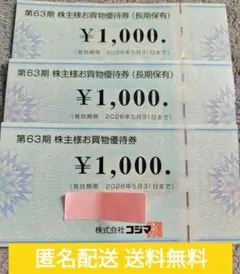 コジマ 株主優待券3000円分+おまけ
