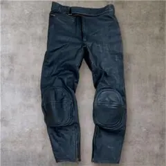 美品　本革　牛革　膝パッド　バイク　レザーパンツ　黒　韓国製