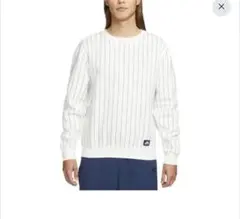 NIKE SB/ スウェット/L/コットン/WHT/ストライプ