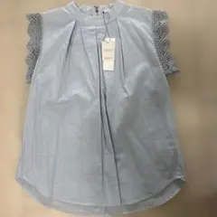 新品未使用タグ付 coca レース袖ブラウス Ｍ水色大人可愛い♡