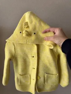 美品　baby GAP フード付きカーディガン 12-18ヶ月　ひよこ