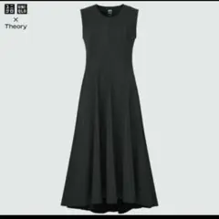 UNIQLO×セオリー ウルトラストレッチフレアロングワンピース 黒　M