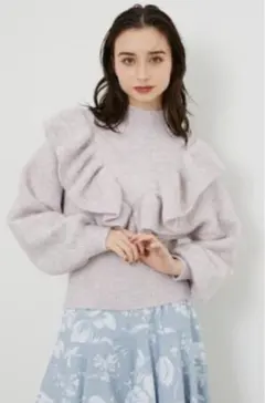 【rienda】ウォームフリルHN Knit TOP