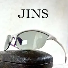 極美品　JINS RUN　スポーツサングラス　ブラックレンズ　ホワイトフレームのサムネイル