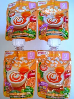 ピジョン 9ヶ月頃から　まぜて野菜をプラス+　オレンジのぎゅぎゅっと野菜　4個のサムネイル