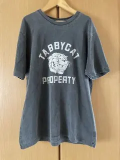 ミクスタ　TABBYCAT PROPERTY 半袖Tシャツ グレー　スミクロのサムネイル