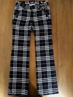BURBERRY ノバチェック ホースマーク 金ボタン 綿パンツ