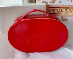 ディオール オリジナル ポーチ　ノベルティ　エナメル　赤　ハンドバッグ