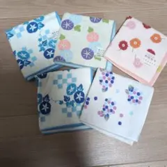 和タオルハンカチ　HAMAMONYO 綿製タオルハンカチ5枚セット