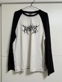 ロゴ入り長袖Tシャツ ホワイト/ブラック