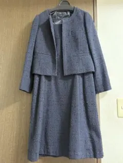 13号　セレモニースーツ ツイード濃紺ラメ入り