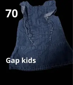 Gapkids フリル付きデニムジャンバースカートのサムネイル