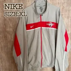 NIKE ナイキ ナイロンジャケット ライトグレー スウッシュ刺繍ロゴ XL