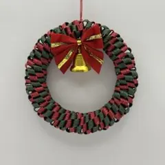 クラフトバンド ミニリース 土台 赤x緑 クリスマス