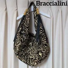 braccialini 黒金装飾ハンドバッグ 大容量 A4サイズOKのサムネイル