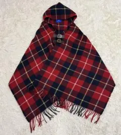 ブルーレーベル クレストブリッジ ケープ コート ポンチョ チェック ウール レディース チェック柄 ポンチョ・ケープコートBLUELABEL