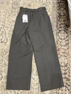 VIS グレー ワイドパンツ ウエストゴム付き