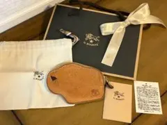 ★値下げ★IL BISONTE レザーコインケース ブラウン　ヤケヌメ　牛革