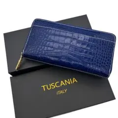 未使用　TUSCANIA　トスカーニア　長財布　クロコ型押し　青　ラウンドジップ 2026年最新】トスカーニアの人気アイテム - メルカリ