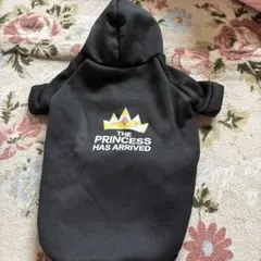 値下げしました！ フード付き犬服 ブラック プリンセス