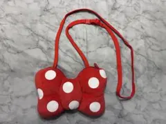 ディズニー 赤　ドット　ミニー　リボン ショルダーバッグ　ポシェット
