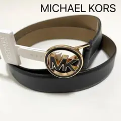 マイケルコース ベルト XL MK バックル シンプル ロゴ 大きいサイズ 黒