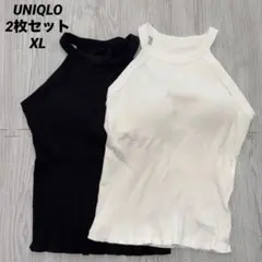UNIQLO ホルターネックブラタンクトップ 2枚セット 白 黒　未使用