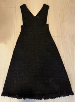 CELFORD ブラックラメツイード ジャンパーワンピース