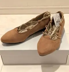 新品 THE SHOP TK レースアップパンプス ベージュ 23.5cmのサムネイル