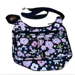 LeSportsac レスポートサック ショルダーバッグ 花柄 ブラック ピンク