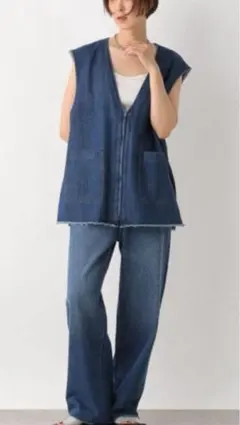 美品、レプシム、デニムファスナーベスト