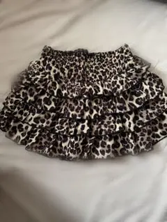 ROMWE J-Fashion レディース レオパード ラッフル ヘム スカート