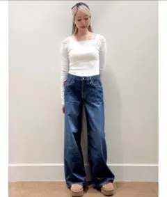 GAP ローライズ ウルトラソフト エクストラバギーデニム ブラック 24 美品