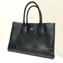 極美品 ETiAM エティアム ゴートレザートートバッグ A4収納 黒 肩掛け