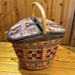 USA製/レトロ/裂き編み/アメリカン/カントリー/バスケット/雑貨/古道具 USA製/レトロ/裂き編み/アメリカン/カントリー/バスケット/雑貨/古道具