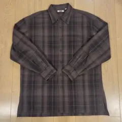 【未使用】UNIQLO U フランネルオーバーサイズチェックシャツ 長袖 L