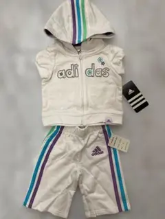 【新品☆未使用】adidas ベビー服 セットアップ 3M ホワイトのサムネイル