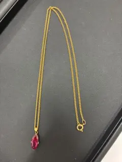K18 ゴールドフィルド × 合成ルビー ネックレス