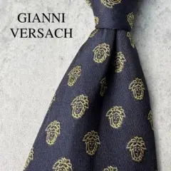 美品 GIANNI VERSACH ジャガード メデューサロゴ 小紋柄 ネクタイ
