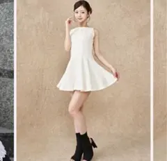 darich シルエットフレアミニワンピース WHT