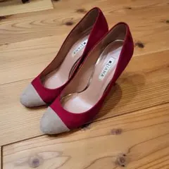 DIANA スエード　金のグリッターヒール