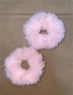 ピンク ファー ヘアゴム 2個セット