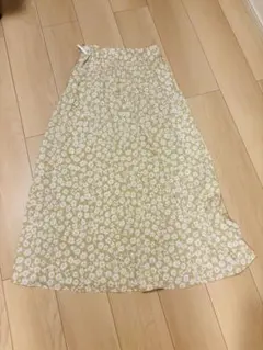 ローリーズファーム 花柄 ロング ギャザー スカート サイズF グリーン系花柄