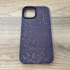 iPhone 14 ケース　ペイント柄　パープル　ソフトケース