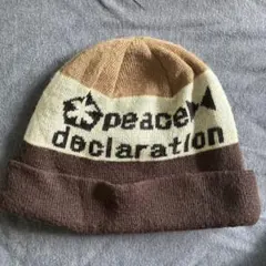 peace declaration ニット帽 ブラウン