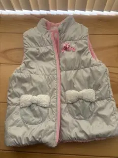 ミキハウス　ダウンベスト 110cm グレー ピンク