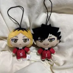 ハイキュー 黒尾鉄朗 孤爪研磨 ぬいぐるみマスコット キーホルダー