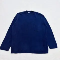 ♡ジーユー♡長袖ニットトップス　セーター　プルオーバー　シンプル　無地　ネイビー