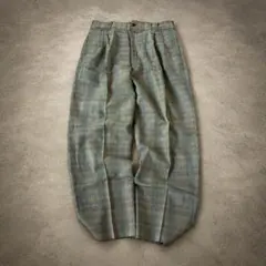80〜90s "ウールスラックス" ツータック ダブル チェック柄 国産